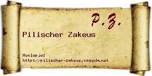 Pilischer Zakeus névjegykártya